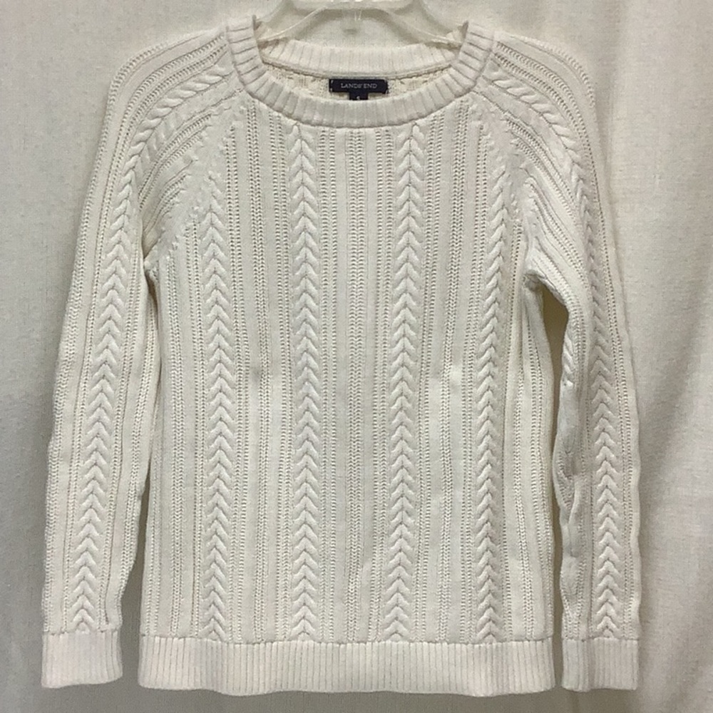 Lands End cotton cable-knit sweater